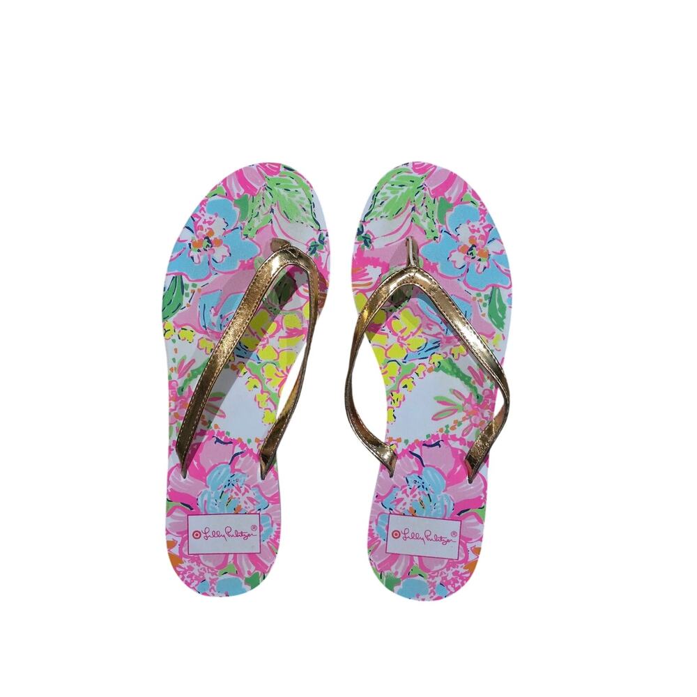 Lily Pulitzer sandals size 7 Nosey Posey floral print